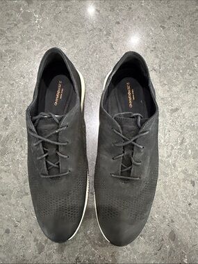 Cole Haan Women’s W01522 Black Suede Lace-Up Oxfords with White Contrast Sole